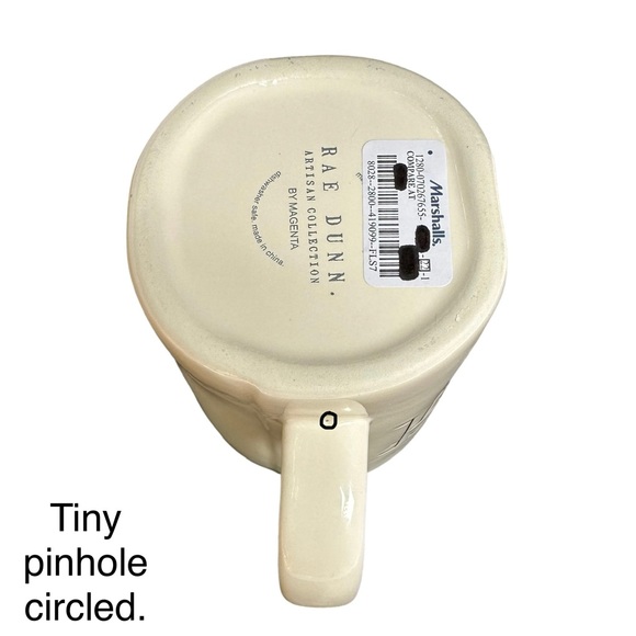 Rae Dunn COURAGE Mug Coffee Tea White Black Large Letters Dimples NWT 2017 OG - Picture 11 of 14